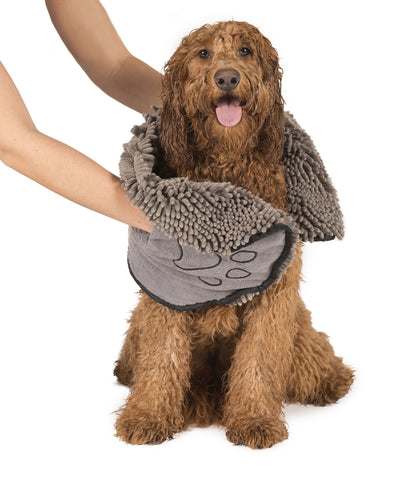 dog shammy, grey, dog towel
