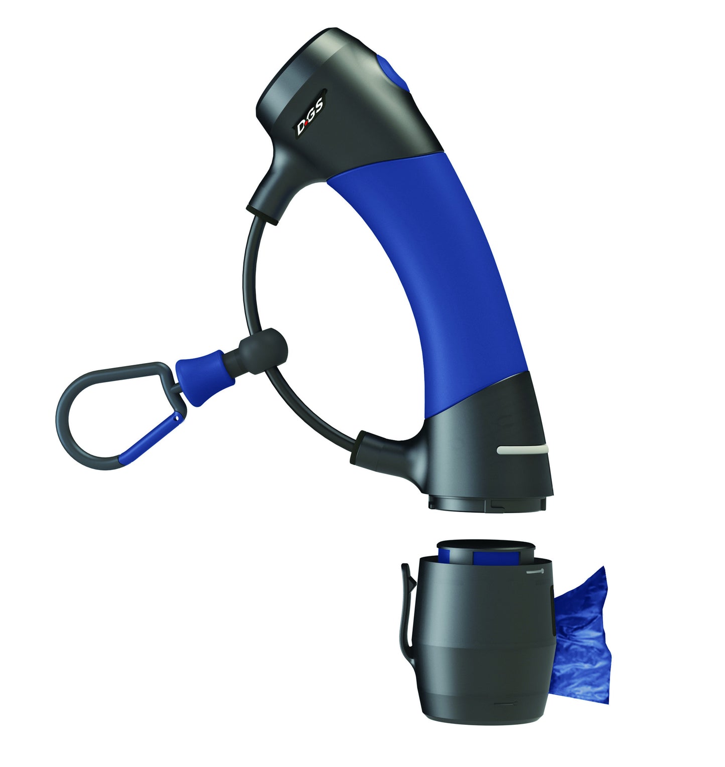 dog leash holder system, i'm gismo, dog walking gear, midnight blue gismo, poop bag dispenser, walking dog with one hand