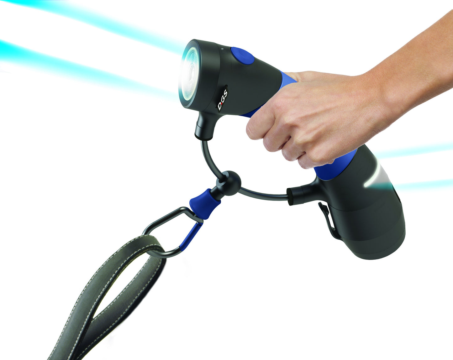 dog leash holder system, i'm gismo, dog walking gear, rechargeable flashlight, torch